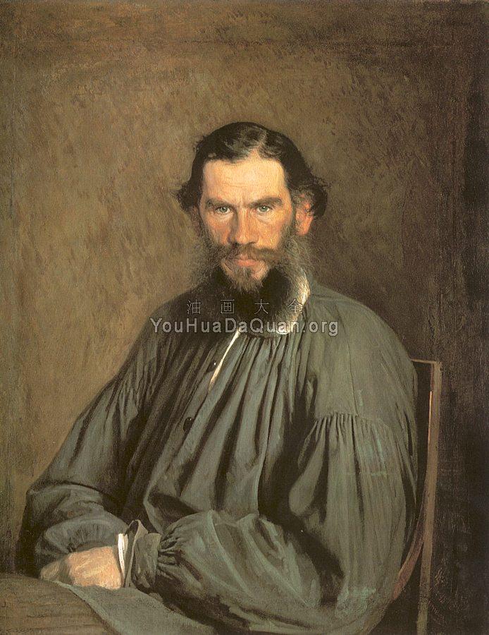 Portrait of the Writer Leo Tolstoy - 伊凡·尼古拉耶维奇·克拉姆斯柯依